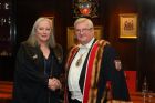 Professor Jane Parker with Mark Johnson, Master Worshipful Woolmen